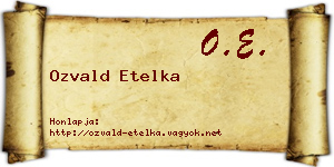 Ozvald Etelka névjegykártya